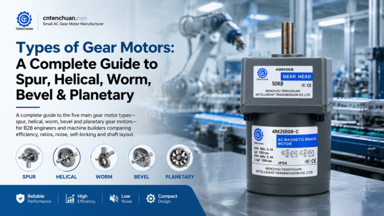 Types of Gear Motors: A Complete Guide to Spur, Helical, Worm, Bevel & Planetary