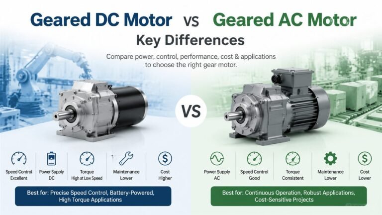 Geared DC Motor vs Geared AC Motor: Key Differences