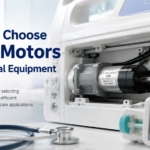 Small AC gear reducer motor inside a medical device chassis for clinical equipment applications