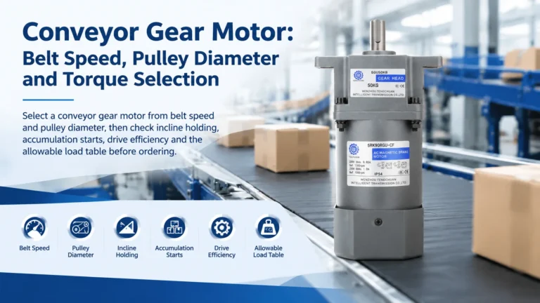 Conveyor Gear Motor: Belt Speed, Pulley Diameter and Torque Selection